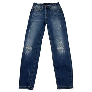Judy Blue Relaxed Fit Distressed Blue Jeans